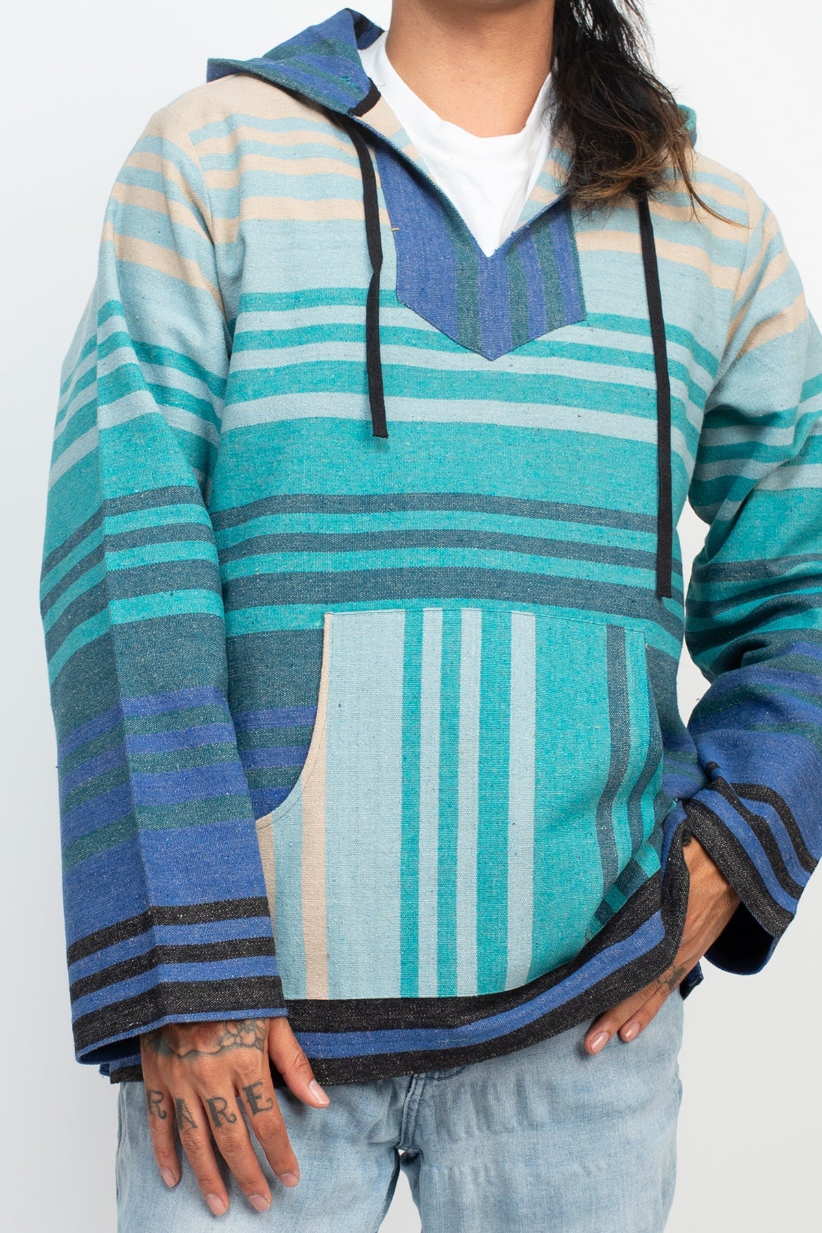 Ombre Striped Unisex Baja Hoodie