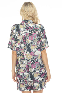 Mushroom Love Print Hawaiian Shirt