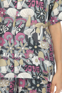 Mushroom Love Print Hawaiian Shirt