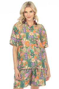 Mushroom Love Print Hawaiian Shirt