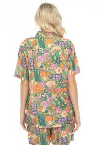 Mushroom Love Print Hawaiian Shirt