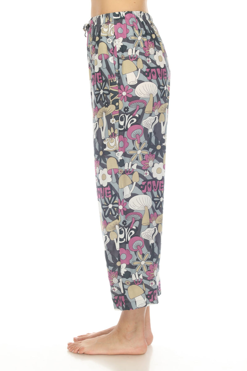 Mushroom Love Print Relaxed Joggers