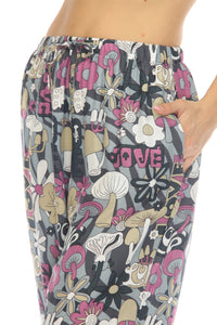 Mushroom Love Print Relaxed Joggers