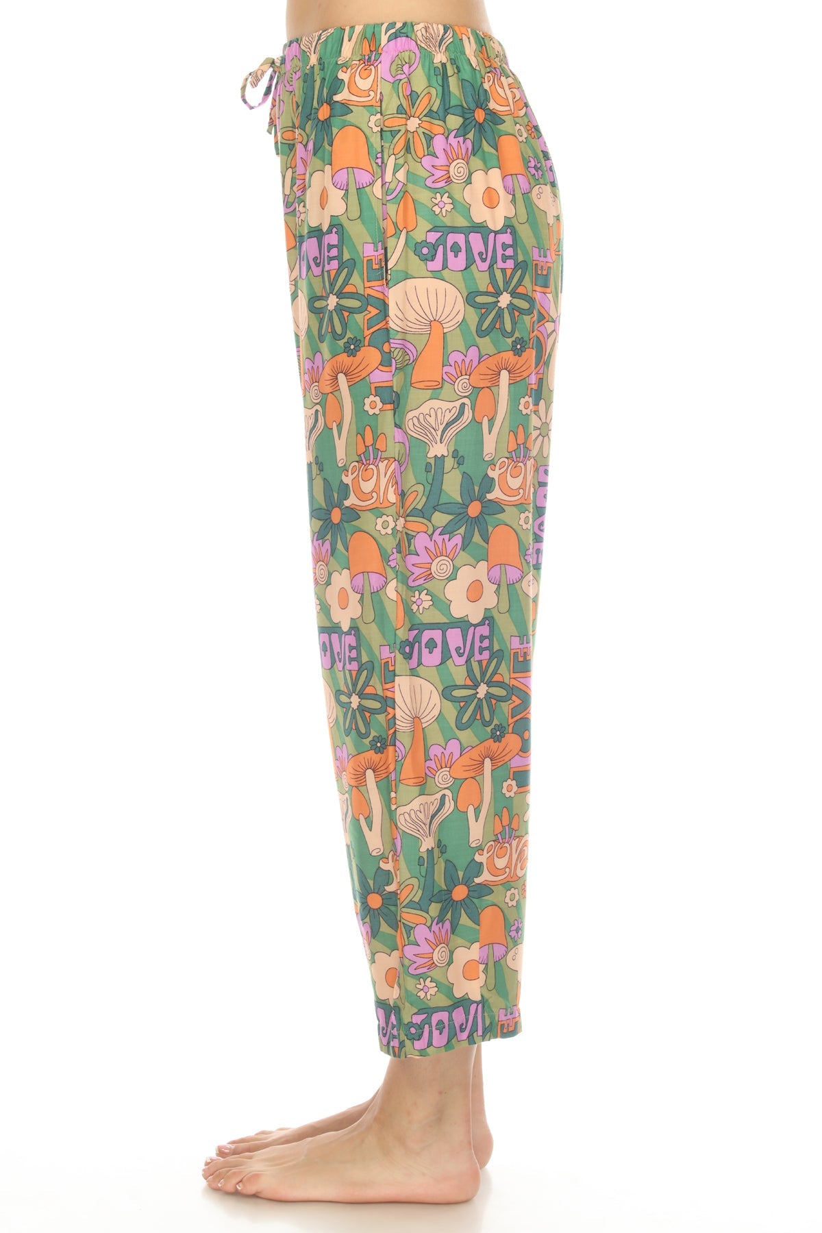 Mushroom Love Print Relaxed Joggers