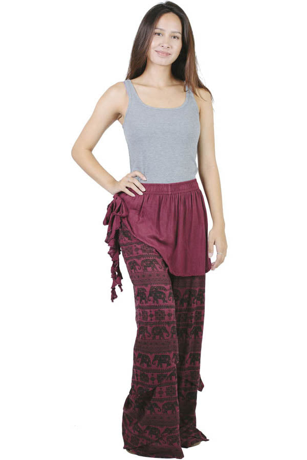 Elephant Print Skirted Pants
