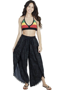Boho Bali High-Slit Palazzo Pants
