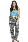 Tropical Elephants Cropped Harem Pants