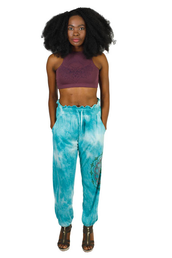 Zen Out Tie-Dye Mandala Yogi Yoga Confortable Lounge Studio Pants