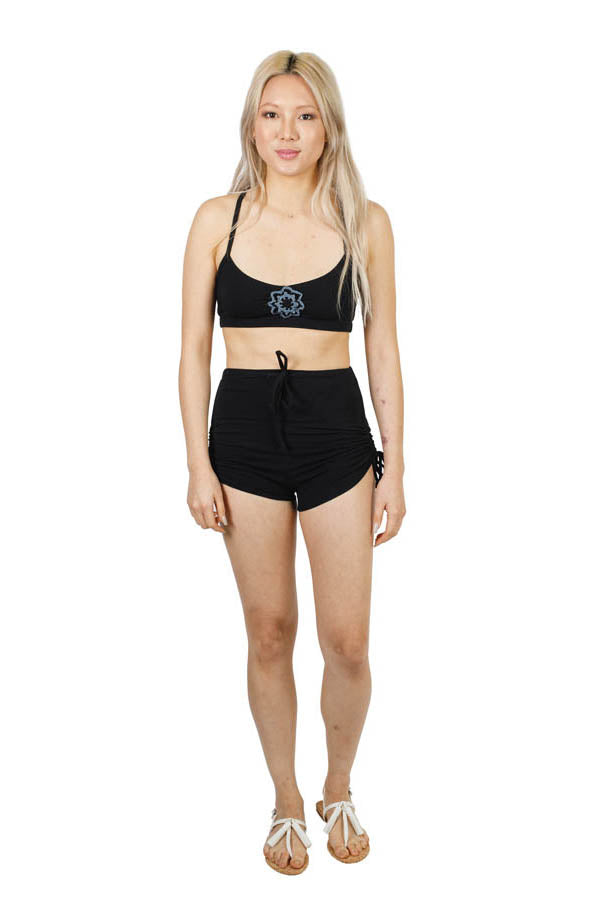 Tripping on Tie-Dye Organic Scrunchy Tie Shorts