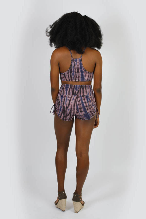 Tripping on Tie-Dye Organic Scrunchy Tie Shorts