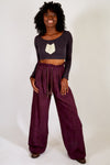 Paperbag Wide-Leg Pants