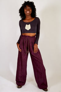 Paperbag Wide-Leg Pants