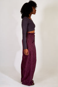 Paperbag Wide-Leg Pants