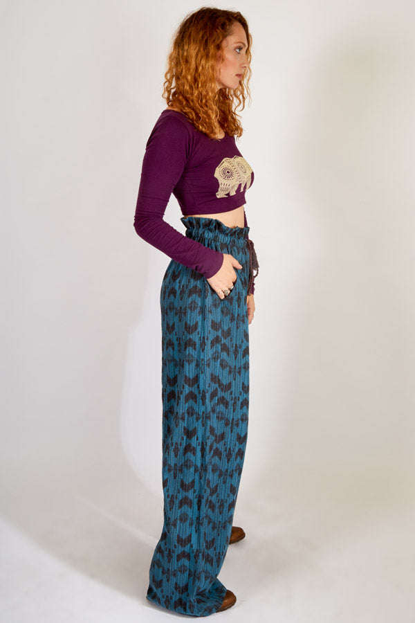 Paperbag Wide-Leg Pants