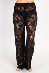 Crocheted Stripe Flare Beach Pants