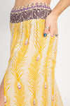 Peacock Print Slit Flowy Pants
