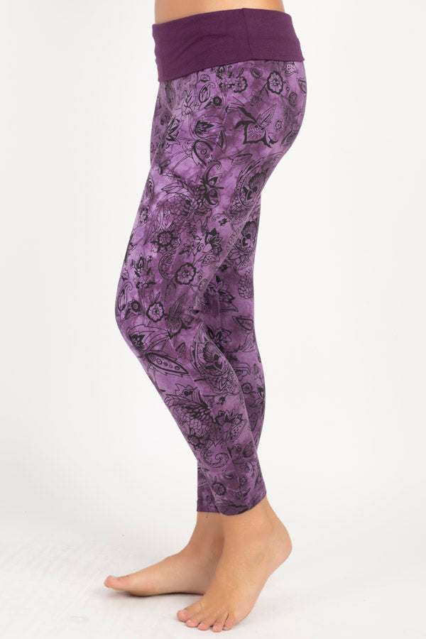 Organic Cotton Tie-Dye Flower Print Legging