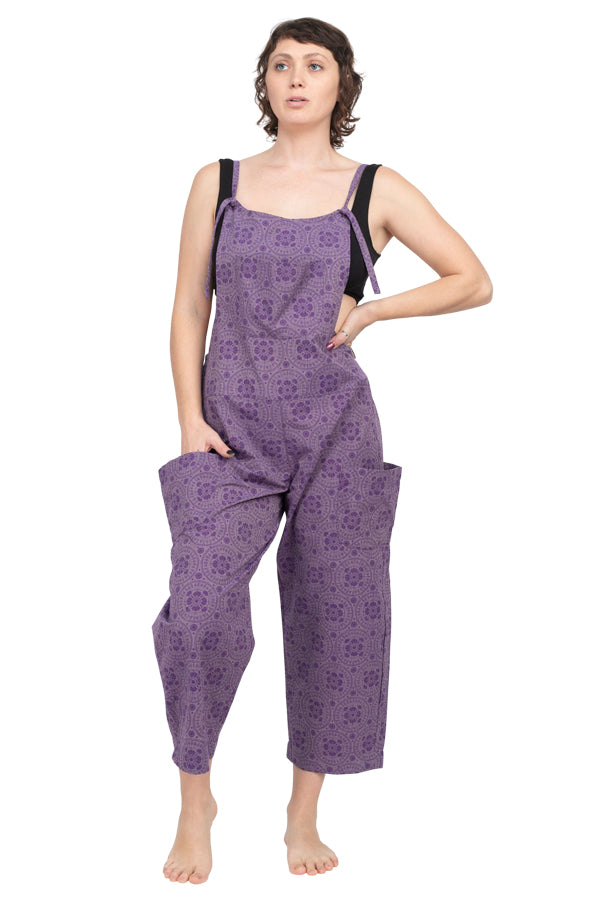 Women's Lotus Mandala Overalls Jumpsuit