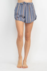 Stripe Binding Cotton Shorts