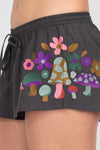 Mushroom Embroidery Shorts