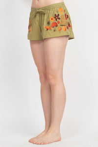 Mushroom Embroidery Shorts