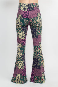 Mushroom Patchwork Bellbottom Pants