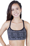 Elephant Print Organic Cotton Yoga Bra