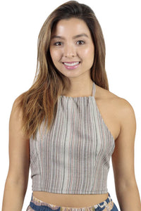Beach Boho Stripes Halter Top