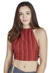 Beach Boho Stripes Halter Top