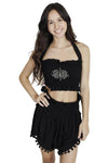 Geometric Boho Summer Halter and Bali Shorts Set