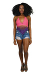 Netted Fringe Crochet Halter Top