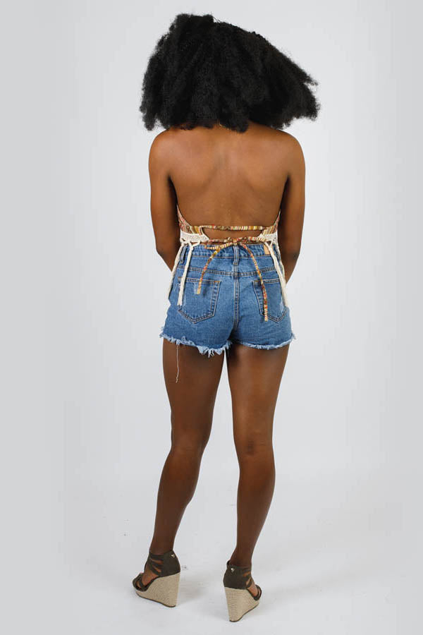 Gheri Safari Tasseled V-Neck Halter