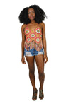 Diamond Daisy Crochet Fringe Beach Top