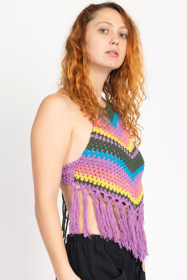 Vintage Rainbow Halter Top