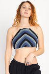 Multi Stripe Boho Crochet Halter Top