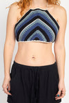 Multi Stripe Boho Crochet Halter Top