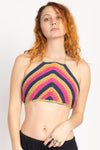 Multi Stripe Boho Crochet Halter Top