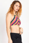 Multi Stripe Boho Crochet Halter Top