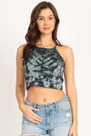 Tie-dyed Organic High Neck Crop Cami