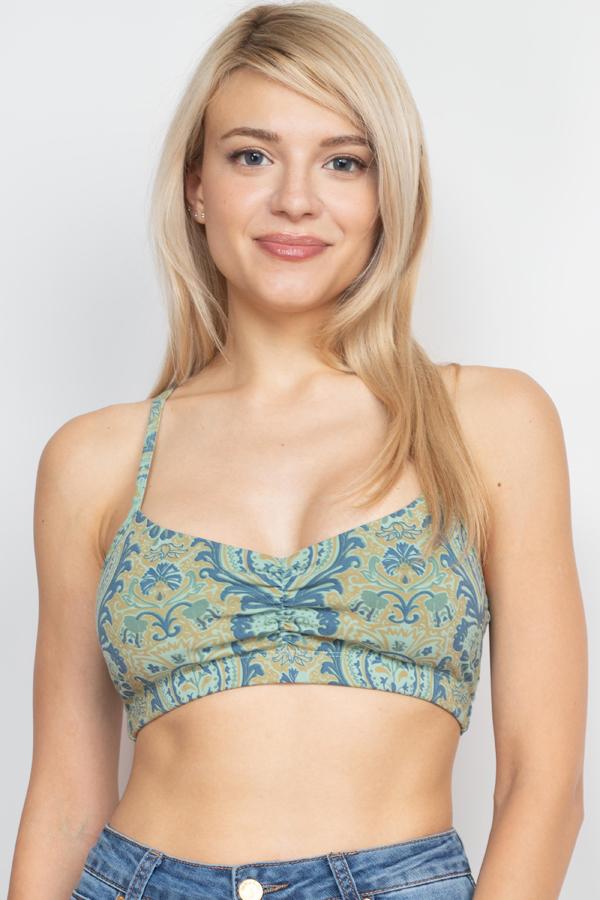 Organic Cotton Printed Yoga Bra