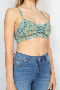 Organic Cotton Printed Yoga Bra