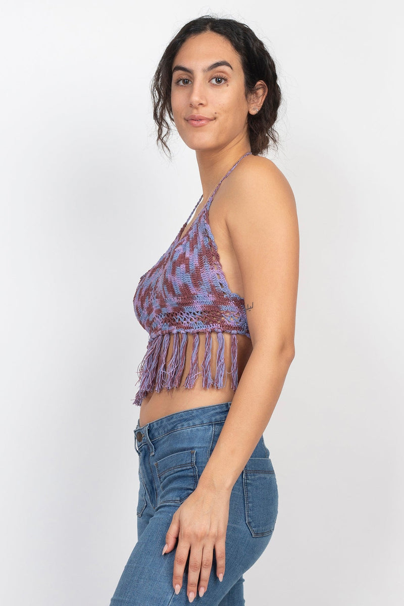 Cotton Crochet Tie-dye Top