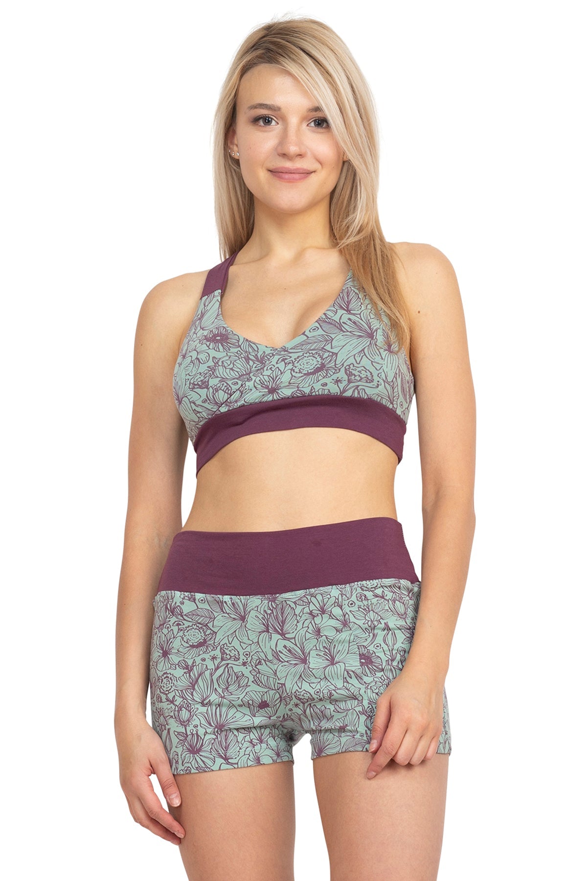 Lily Flower Print Organic Cotton Bra Top – Silly Yogi