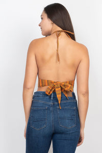 Mushroom Embroidery Halter Top