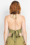 Mushroom Embroidery Halter Top