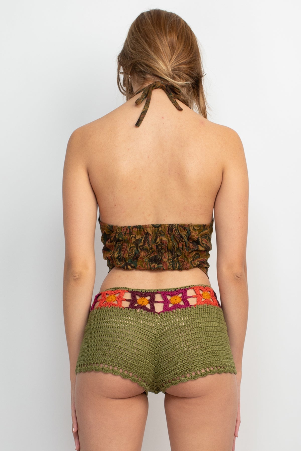 Women's Cotton Jersey Paisley Halter Top | 60s & 70s Boho Style