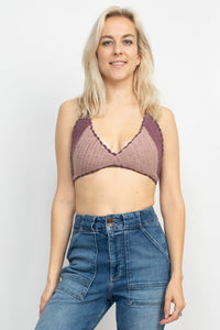 Tow Tone Crochet halter Top