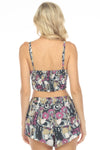 Mushroom Love Print Tie Front Bra Top