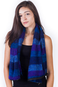 Warm tri stiped infinity scarf with Zipper