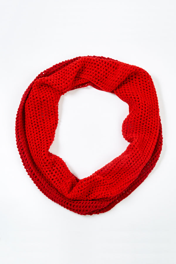 Crocheted Two Tone Infinity Scarf